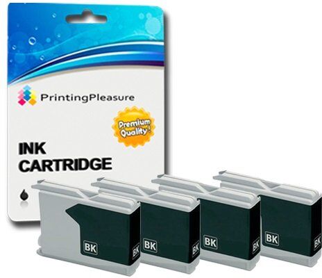 Printing Pleasure 4 NERO Cartucce d'inchiostro compatibili per Brother DCP-130C 135C 150C 260C 330C 350C 357C 540CN 560CN 750CW 770CW Fax-1355 1360 1460 1560 2840C MFC-235C 240C 440CN 465CN 5460CN   LC1000 LC970