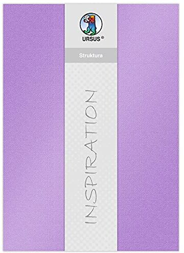 URSUS Cartoncino per bricolage con 2 violette, in cartoncino goffrato effetto lino, 220 g/m², circa 23 x 33 cm, 5 fogli, adatto per stampanti a getto d'inchiostro e laser