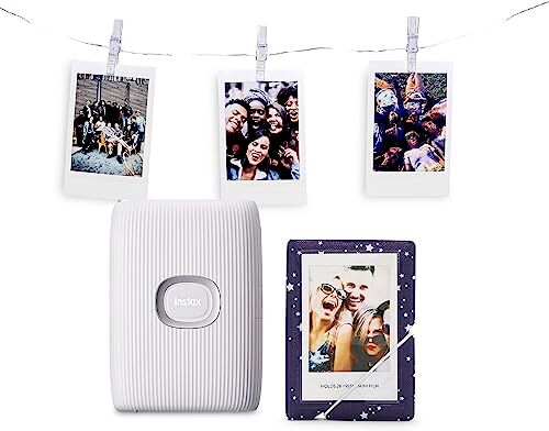 Fujifilm Limited Edition Mini LINK2 Smartphone Printer Bundle, Clay White