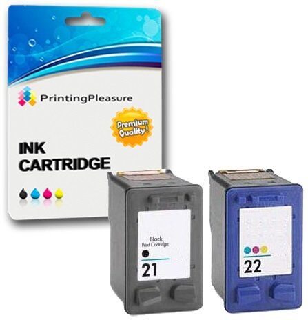 Printing Pleasure 2 Cartucce d'inchiostro compatibili per HP Deskjet 3940 F2180 F2280 F380 F4180 D1460 D2360 D2460 Officejet 4315 PSC 1410   Sostituzione per HP 21XL (C9351AE) & HP 22XL (C9352AE)