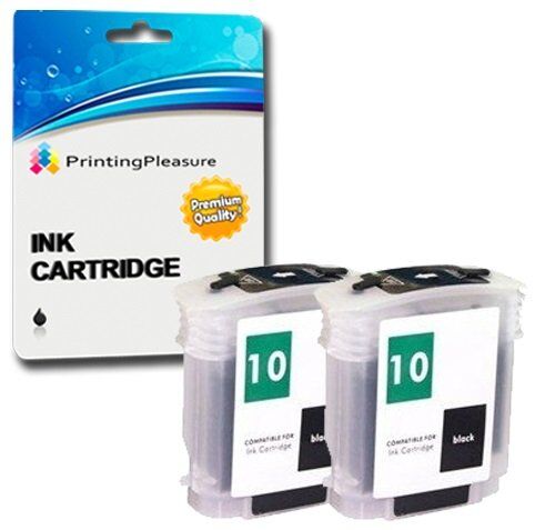 Printing Pleasure 2 NERO Cartucce d'inchiostro compatibili per HP DesignJet 500, 500e, 500m, 500ds, 500 Plus, 500ps, 500ps Plus, 800, 800ps, 815mfp, 820mfp, cc800ps   Sostituzione per HP 10