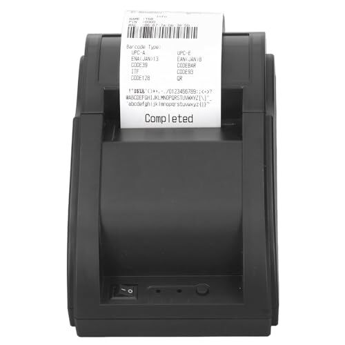 Generic Stampante per Ricevute Desktop, Comando POS ESC Larghezza di Stampa 48 Mm Stampante Termica 100-240 V per Ristoranti di Supermercati (Spina UE 100‑240 V)