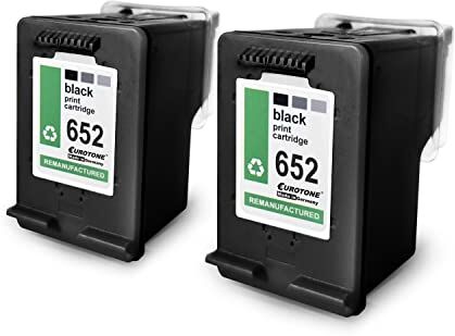 Eurotone 2x Cartucce d'inchiostro compatibili per HP 652 DeskJet Ink Advantage 5075 sostituiscono 652 BK Nero Nero