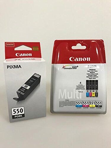 Canon Cartucce originali per stampanti  PIXMA iP7250/ 8750, iX6850, MG 5450/ 5550/ 5650/ 6350/ 6450/ 6650/ 7150/ 7550, MX725/ 925, 4 pezzi + nero