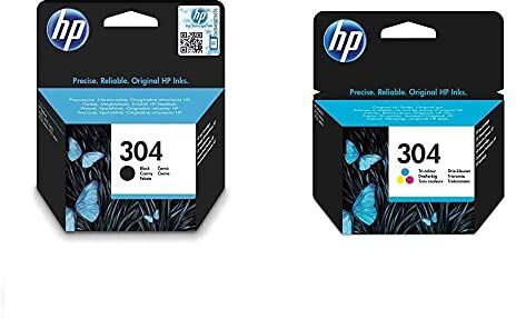 HP 304, Nero e Tricromia, bundle da 2 cartucce originali , compatibili con stampanti  DeskJet 2620, 2630, 3720, 3730, 3750 e 3760,  ENVY 5010, 5020 e 5030