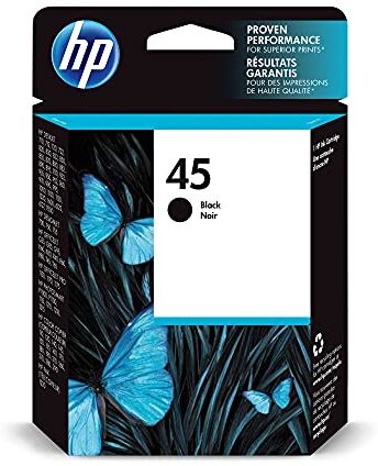 HP 45 , Negro, Cartucho de Tinta Original, compatible con impresoras de inyección de tinta  Deskjet 710c, 720c, 815c, 850c, 930, 980cXi, 1180c, 1215; Officejet T45, T65, G55M