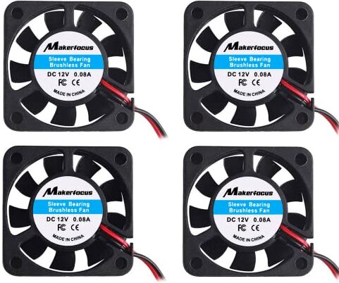 Makerfire 4pcs 3D Printer Fan 12V 0.08A DC Mini silenziosa ventola di raffreddamento 40X40X10mm con 28 cm di cavo per stampante 3D, DVR, e altri piccoli elettrodomestici serie riparazione sostituzione