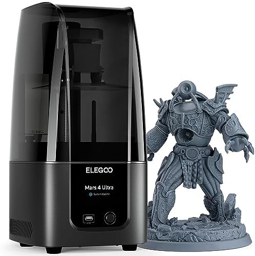 ELEGOO Stampante 3D MARS 4 Ultra MSLA, Stampante 3D Resina con LCD Monocromatico da 7 Pollici 9K, Connettività Wi-Fi, Sistema di Livellamento Senza Sforzo, Dimensioni di Stampa di 153,36x77,76x165 mm³