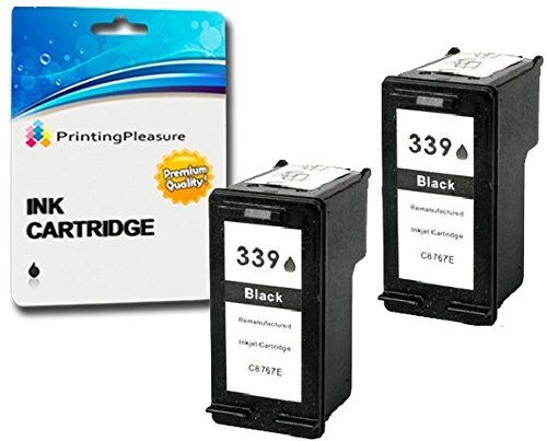 Printing Pleasure 2 NERO Cartucce d'inchiostro compatibili per HP Photosmart 2570 2573 2575 2605 2610 2710 8050 8450 8750 DeskJet 5740 5940 5950 6540 6840 6940 6980   Sostituzione per HP 339 (C8767EE)