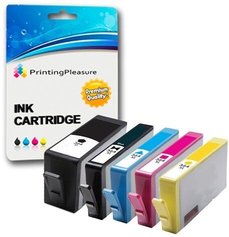 Printing Pleasure 5 Cartucce d'inchiostro compatibili per HP Photosmart 7510 7520 B8550 B8553 C5380 C5383 C6380 C6383 D5460 D5463 D7560 Photosmart Premium C309a C310a C510a   Sostituzione per HP 364XL