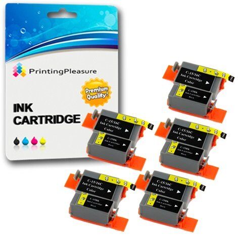 Printing Pleasure 10 Compatibili BCI-15/16 Cartucce d'inchiostro per Canon Pixma IP90 i70 i80 Selphy DS700 DS810 MINI220 Nero/Colore, Alta Capacità