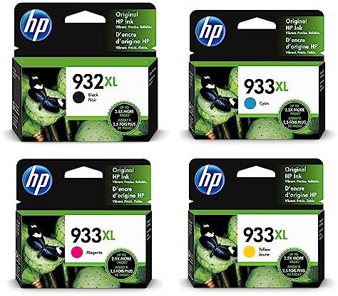 HP Multi Pack 932XL-933XL  Confezione da 4 Cartucce Originali ad Alta Capacità, per Stampanti  OfficeJet