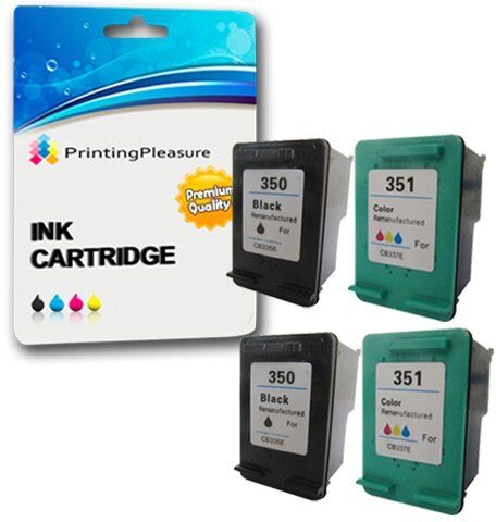 Printing Pleasure 4 XL Cartucce d'inchiostro compatibili per HP Photosmart C4280 C4380 C4480 C4485 C4580 C5280 D5360 Deskjet D4260 D4360   Sostituzione per HP 350XL (CB336EE) & HP 351XL (CB338EE)