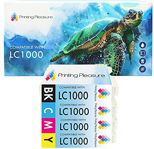 Printing Pleasure 4 Compatibili LC1000 LC970 Cartucce d'inchiostro per Brother DCP-130C DCP-135C DCP-150C DCP-260C DCP-330C DCP-350C DCP-357C DCP-540CN DCP-560CN DCP-770CW Fax-2840 MFC-465CN Alta Capacità