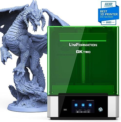 Uniformation 8K MSLA Stampante 3D Resina GKtwo 10,3'' LCD Photocuring Resin 3D Printer con Sistema di Riscaldamento Integrato e Filtro Antiodore, Grande Volume di Costruzione 228 * 128 * H245 mm