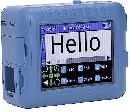 Hyuduo 12,7 Mm 3,5 Pollici Mini Stampante a Getto D'inchiostro Intelligente Blu Tipo C DPI Regolabile per la Stampa di Codici QR Display a Colori in più Lingue per Codice a Barre