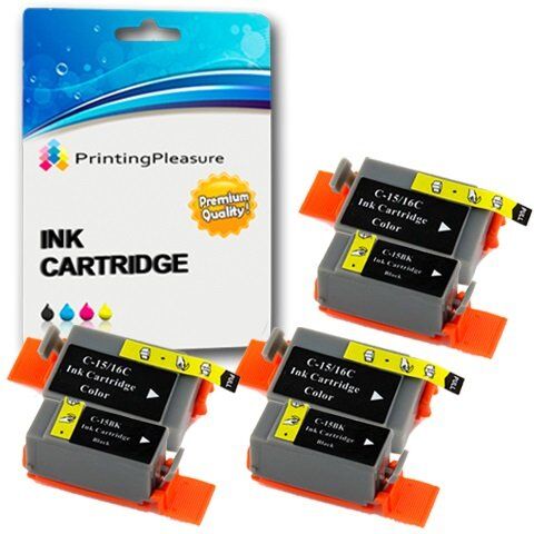 Printing Pleasure 6 Cartucce d'inchiostro compatibili per Canon Bubble Jet I70, I80, Pixma IP90, IP90V, MINI220, Selphy DS700, DS810   BCI-15BK, BCI-15/16C