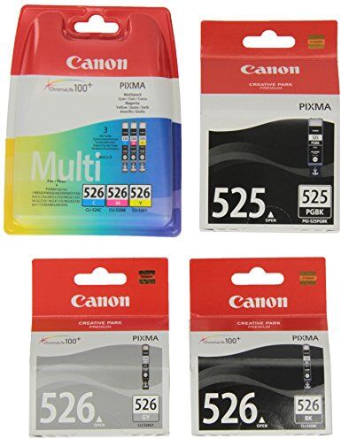 Canon Pgi525 Cartucce d'Inchiostro per Cli526, Pacchetto di 6, 6 Pezzi