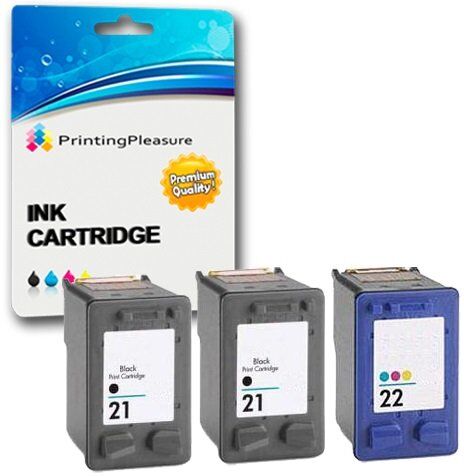 Printing Pleasure 3 Cartucce d'inchiostro compatibili per HP Deskjet 3940 F2180 F2280 F380 F4180 D1460 D2360 D2460 Officejet 4315 PSC 1410   Sostituzione per HP 21XL (C9351AE) & HP 22XL (C9352AE)