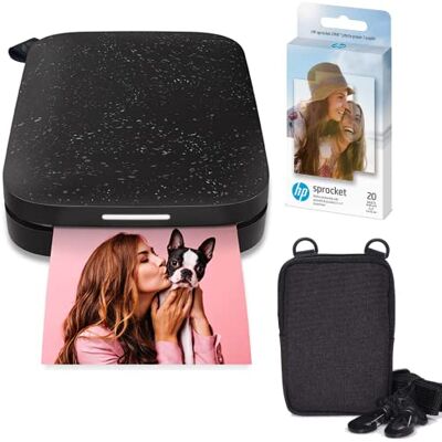 HP Sprocket Stampante fotografica istantanea portatile 2x3 pollici (Nero) Zink Pacchetto di Carta HP Sprocket Stampante fotografica istantanea portatile 2x3 pollici (Nero) Zink Pacchetto di Carta