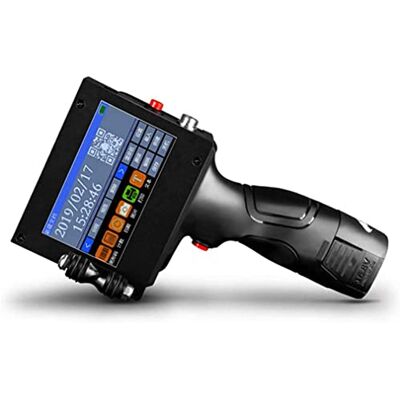 Generic Pistola per stampante a getto d'inchiostro portatile, stampante portatile intelligente ad alta definizione da 600 Dpi con touch screen LED HD da 4,3 pollici, altezza di stampa 2-12,7 mm, per marc Generic Pistola per stampante a getto d'inchiostro portatile, stampante portatile intelligente ad alta definizione da 600 Dpi con touch screen LED HD da 4,3 pollici, altezza di stampa 2-12,7 mm, per marc