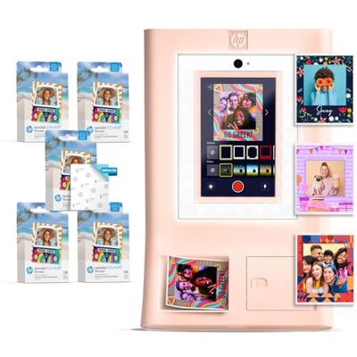 HP Sprocket Macchina per Cabina Fotografica Stampante Fotografica a Colori Istantanea Rosa Pacchetto Carta + Carta Fotografica Zink Adesiva 3,5 x 4,25” 500 Fogli HP Sprocket Macchina per Cabina Fotografica Stampante Fotografica a Colori Istantanea Rosa Pacchetto Carta + Carta Fotografica Zink Adesiva 3,5 x 4,25” 500 Fogli