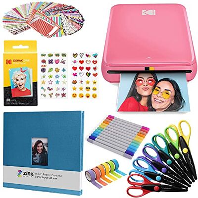 Kodak Step Stampante fotografica istantanea con Bluetooth/NFC, tecnologia ZINK e app per iOS e Android (rosa) Scrapbook Bundle Kodak Step Stampante fotografica istantanea con Bluetooth/NFC, tecnologia ZINK e app per iOS e Android (rosa) Scrapbook Bundle