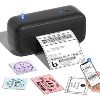 Phomemo Stampante Termica Etichette Bluetooth DHL, 4 x 6, per Mac/PC, Stampante per Etichette Adesive Label Printer per Amazon, Etsy, Shopify, Royal Mail, DHL, FedEx-Nero Phomemo Stampante Termica Etichette Bluetooth DHL, 4 x 6, per Mac/PC, Stampante per Etichette Adesive Label Printer per Amazon, Etsy, Shopify, Royal Mail, DHL, FedEx-Nero