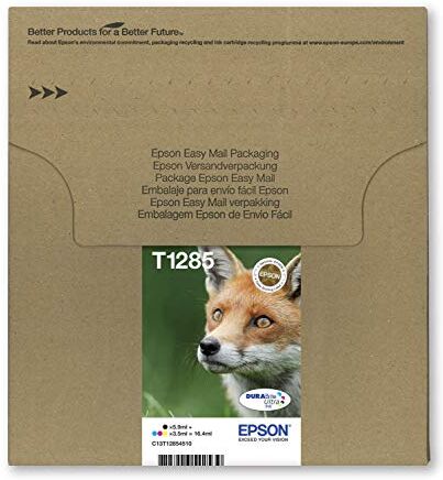 Epson T128 Serie Volpe Cartucce per stampante a getto d'inchiostro DURABrite Ultra, Multipack 4 colori (Nero, Ciano, Magenta, Giallo), Formato Standard, Stampe casa/ufficio, Confezione EasyMail