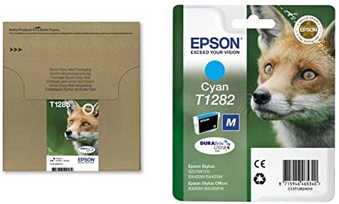 Epson T128 Serie Volpe, Cartuccia A Getto D'Inchiostro Durabrite Ultra, Formato Standard, Multipack 4 Colori & T1282 Serie Volpe, Cartuccia Originale Getto D'Inchiostro Durabrite Ultra