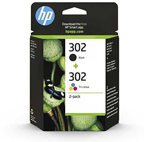 HP 302 Nero e Tricromia, , confezione da 2 cartucce originali , compatibili con stampanti  DeskJet 1110, 2130, 3630, ENVY 4520, OfficeJet 3830, 4650, 5220, 5230