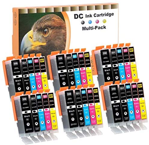 D&C 30 cartucce compatibili con Canon PGI-550 XL CLI-551 XL per Canon Pixma MG7550 MX925 iP7200 iP7250 MG5400 Series MG5450 MG5550 MG5650 MG5655 MX725 MX920 iP8750 iX50 6850. MG6350 MG6450 MG6650