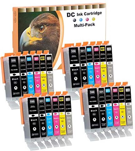 D&C 24x Cartucce Compatibile con Canon PGI-550 XL CLI-551 XL per Canon Pixma MG6450 MG6650 MG7100 MG7150 MG7550 MX925 iP7200 iP7250 MG5400 Series MG5450 MG5550 MG5650 MG5655 MX725 MX920 iP8750