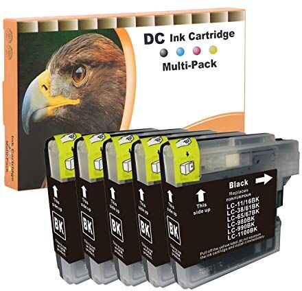 D&C Cartucce d'inchiostro Compatibile per Brother LC-980/1100 per Brother DCP-J715W 185C 383C 385C MFC-490CW MFC-5490CN MFC-5895CW MFC-6490CW MFC-6890CDW MFC-790CW MFC-795CW 990CW J615W (5 Nero)