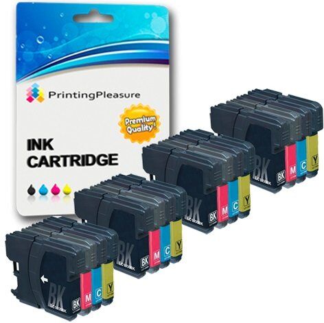 Printing Pleasure 16 Compatibili LC1100 LC980 Cartucce d'inchiostro per Brother DCP-145C 165C 195C 197C 385C 585CW 6690CW MFC-250C 290C 490CW 5890CN 5895CW 6490CW 990CW J615W Nero/Ciano/Magenta/Giallo, Alta Capacità