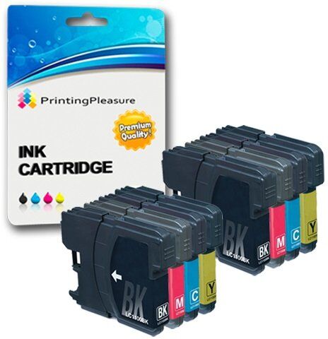 Printing Pleasure 8 Compatibili LC1100 LC980 Cartucce d'inchiostro per Brother DCP-145C 165C 195C 197C 385C 585CW 6690CW MFC-250C 290C 490CW 5890CN 5895CW 6490CW 990CW J615W Nero/Ciano/Magenta/Giallo, Alta Capacità