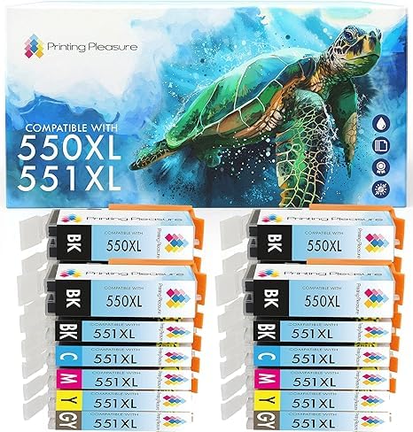 Printing Pleasure 30 XL Compatibili PGI-550XL CLI-551XL Cartucce d'inchiostro per Canon Pixma iP7150 MG5450 MG5550 MG5650 MG6350 MG6450 MG6650 MG7150 MG7550 MX725 MX925 iP7250 iP8750 iX6850 Alta Capacità