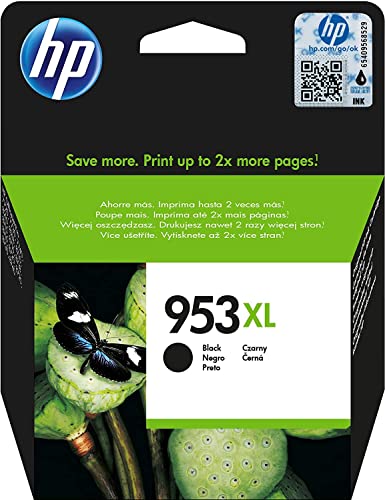 HP 953XL Nero, , Cartuccia Originale  da 2000 Pagine, ad Alta Capacità, Compatibile con Stampanti  OfficeJet Pro serie 8710, 8720, 8730, 8740 e 7740