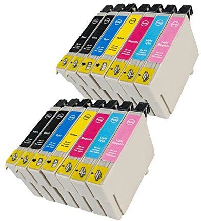 BELLIVESTORE 14 Cartucce d'inchiostro compatibile PER Epson con CHIP T0801 T0802 T0803 T0804 T0805 T0806 (4x nero + 2x ciano + 2x magenta + 2x giallo + 2x ciano chiaro + 2x magenta chiaro) Epson Stylus Photo R265 / Stylus Photo R360 / Stylus Photo RX560 /