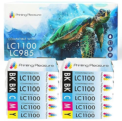 Printing Pleasure 10 Compatibili LC985 Cartucce d'inchiostro per Brother MFC-J220 MFC-J265W MFC-J410 MFC-J415W MFC-J515W DCP-J125 DCP-J315W DCP-J515W Nero/Ciano/Magenta/Giallo, Alta Capacità