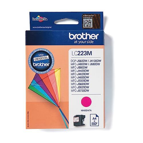 Brother Cartuccia InkJet Originale Alta Capacità, fino a 550 Pagine, per Stampanti MFCJ4420DW, MFCJ4620DW, MFCJ5320DW, MFCJ5620DW, MFCJ5720DW, DCPJ562DW, MFCJ480DW, MFCJ680DW, Magenta