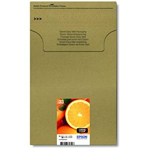 Epson Multipack di cartucce originali Claria Arance 33-5 colori: Cartuccia nero, ciano, magenta, nero Photo, giallo 1 x 6,4 ml, 4 x 4,5 ml I migliori risultati con gli inchiostri originali Epson Multipack di cartucce originali Claria Arance 33-5 colori: Cartuccia nero, ciano, magenta, nero Photo, giallo 1 x 6,4 ml, 4 x 4,5 ml I migliori risultati con gli inchiostri originali