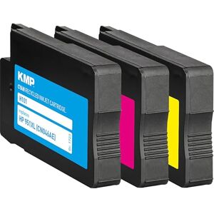 KMP Multipack composto da 3 cartucce d'inchiostro compatibili di alta qualità (ciano, magenta e giallo), da usare in sostituzione delle cartucce originali HP 951XL KMP Multipack composto da 3 cartucce d'inchiostro compatibili di alta qualità (ciano, magenta e giallo), da usare in sostituzione delle cartucce originali HP 951XL