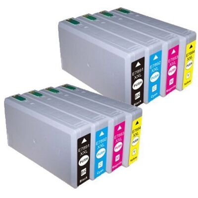 BELLIVESTORE 8 Cartucce d'inchiostro compatibile PER Epson T7891 T7892 T7893 T7894 con CHIP (2x nero + 2x ciano + 2x magenta + 2x giallo) WF-5620DWF WF-5110DW WF-5690DWF WF-5190DW BELLIVESTORE 8 Cartucce d'inchiostro compatibile PER Epson T7891 T7892 T7893 T7894 con CHIP (2x nero + 2x ciano + 2x magenta + 2x giallo) WF-5620DWF WF-5110DW WF-5690DWF WF-5190DW