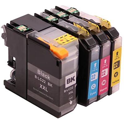 ABC Set compatibile 4x cartuccia stampante per Brother LC22U XL per DCP-J785W MFC-J985DW ABC Set compatibile 4x cartuccia stampante per Brother LC22U XL per DCP-J785W MFC-J985DW