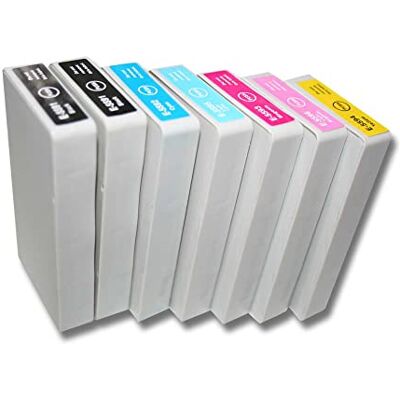 vhbw 7x cartucce compatibile con Epson-Stylus Photo RX700 ciano, magenta, giallo, nero, magenta brillante, azzurro (compatibile) vhbw 7x cartucce compatibile con Epson-Stylus Photo RX700 ciano, magenta, giallo, nero, magenta brillante, azzurro (compatibile)