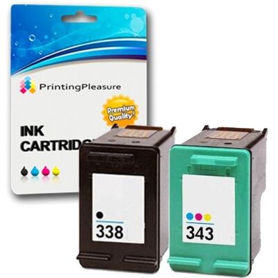 Printing Pleasure 2 Cartucce d'inchiostro compatibili per HP OfficeJet 100 150 6210 7310 H470 PSC 1610 2355 DeskJet 460c 5740 Photosmart 8150 C3180 Sostituzione per HP 338 C8765EE & HP 343 C8766EE Printing Pleasure 2 Cartucce d'inchiostro compatibili per HP OfficeJet 100 150 6210 7310 H470 PSC 1610 2355 DeskJet 460c 5740 Photosmart 8150 C3180 Sostituzione per HP 338 C8765EE & HP 343 C8766EE