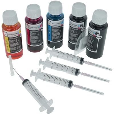 vhbw 5x inchiostro compatibile con Canon Pixma G4510 stampante set di ricarica ciano dye-based, magenta dye-based, nero dye, giallo dye-based 100ml vhbw 5x inchiostro compatibile con Canon Pixma G4510 stampante set di ricarica ciano dye-based, magenta dye-based, nero dye, giallo dye-based 100ml