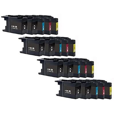 BELLIVESTORE 20 Cartucce compatibile per BROTHER LC 1240XL / LC 1280XL (8x LC1240XL/LC1280XL BK + 4x LC1240XL/LC1280XL C + 4x LC1240XL/LC1280XL M + 4x LC1240XL/LC1280XL Y) Brother DCP-J525W , DCP-J925DW , DCP-J725DW , MFC-J430W , MFC-J625DW , MFC-J825DW , BELLIVESTORE 20 Cartucce compatibile per BROTHER LC 1240XL / LC 1280XL (8x LC1240XL/LC1280XL BK + 4x LC1240XL/LC1280XL C + 4x LC1240XL/LC1280XL M + 4x LC1240XL/LC1280XL Y) Brother DCP-J525W , DCP-J925DW , DCP-J725DW , MFC-J430W , MFC-J625DW , MFC-J825DW ,
