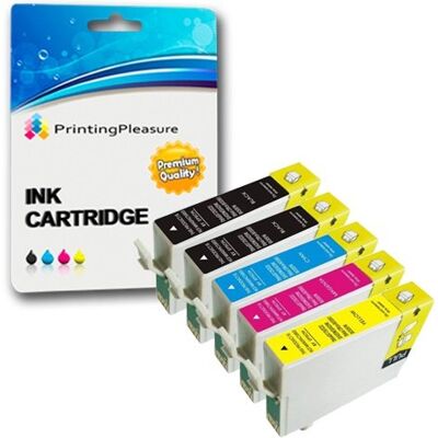 Printing Pleasure 4 cartucce a inchiostro nero, XL, ad alta capacità, compatibili con Epson T1281 e con Stylus S22 SX125, SX130, SX235W, SX420W, SX425W, SX435W, SX438W, SX445W, SX445WE Office, BX305F, BX305FW, BX305FW Plus 1 SET + 1 BLACK Black/Cyan/Magen Printing Pleasure 4 cartucce a inchiostro nero, XL, ad alta capacità, compatibili con Epson T1281 e con Stylus S22 SX125, SX130, SX235W, SX420W, SX425W, SX435W, SX438W, SX445W, SX445WE Office, BX305F, BX305FW, BX305FW Plus 1 SET + 1 BLACK Black/Cyan/Magen